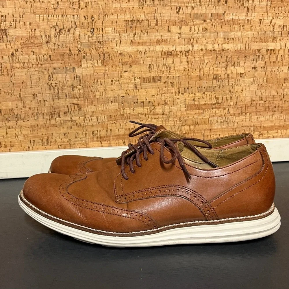 Cole Haan Grand OG Men Wingtip Oxford Brown Leather  Size 11M Comfort Casual‎